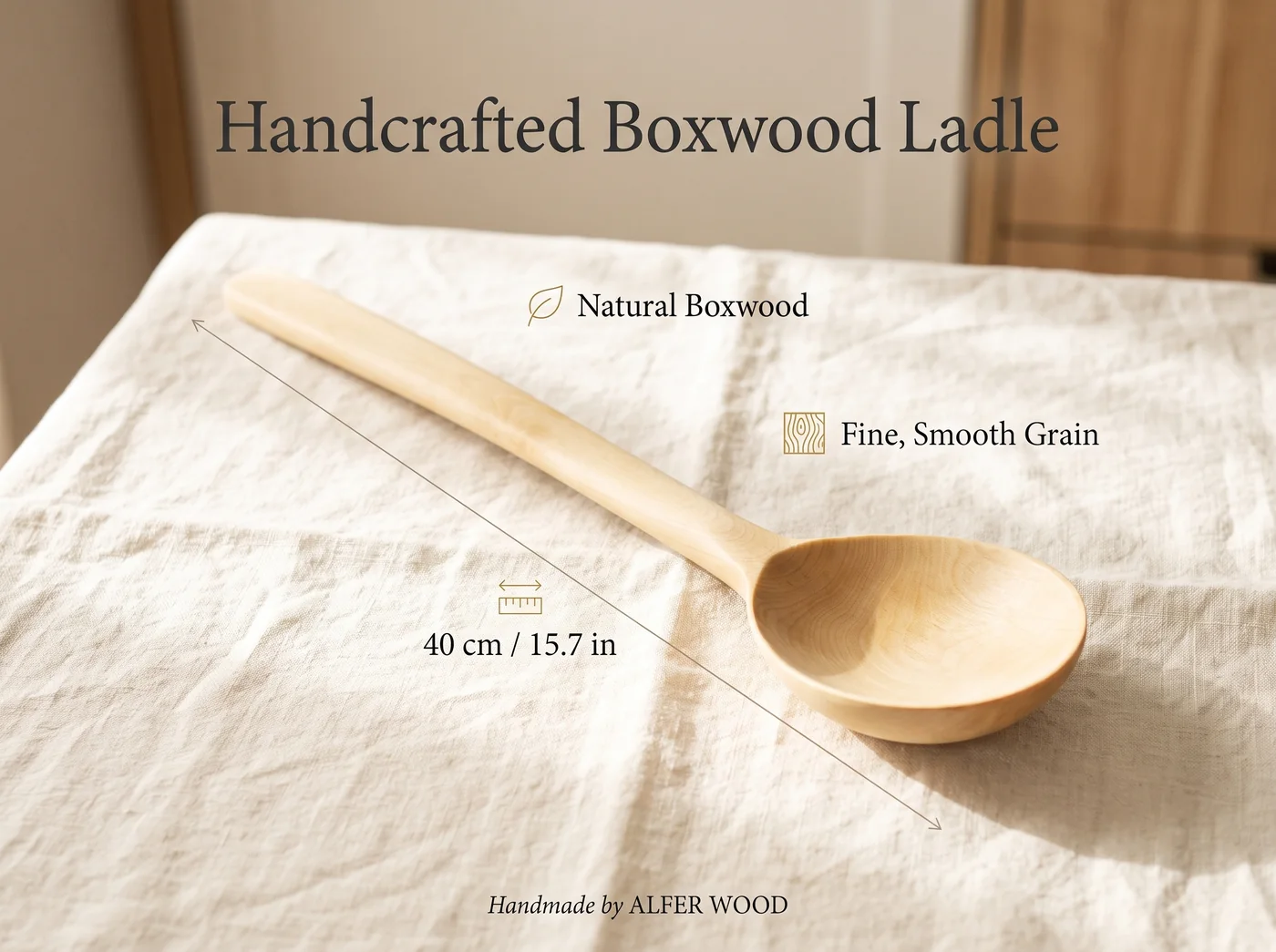 Boxwood ladle product photograph